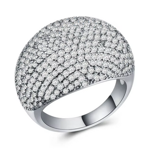 Milangirl Round Rings Men's Silver Color Iced Out Cubic Zircon Jewelry Ring Gifts gifts for men