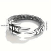 1pc Stainless Steel Vintage Ring, Punk Rock Dragon Claw Adjustable Opening Ring