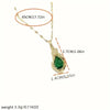 1pc Elegant And Stylish Faux Emerald Pendant Necklace, Perfect As A Gift For Birthdays Or Any Special Occasion