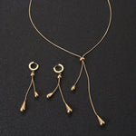 Load image into Gallery viewer, 3pcs/set Stylish Unisex Golden Snake Chain Necklace &amp; Earrings Set - Dazzling Fashion for Him &amp; Her
