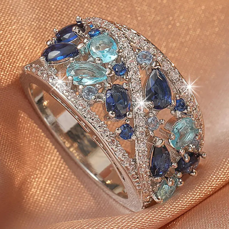 Luxurious Boho Chic Zirconia Finger Ring - Exquisite Design, Durable, Comfortable to Wear, Suitable for Women, Perfect Birthday Party or Wedding Gift, Elegant Accessory