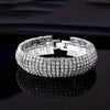 7-row Curvature Full Sparkling Rhinestone Decor Elegant Bracelet Copper Jewelry Exquisite Gift For Women