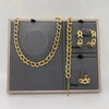 5pcs/set Fashion Chain Necklace + Earring + Bracelet + Ring Set, Stainless Steel Jewelry Set For Women And Men