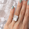 Radiant Rectangular Ring, Exaggerated and Luxurious Temperament, Internet Famous Fashionable Simple Index Finger Ring