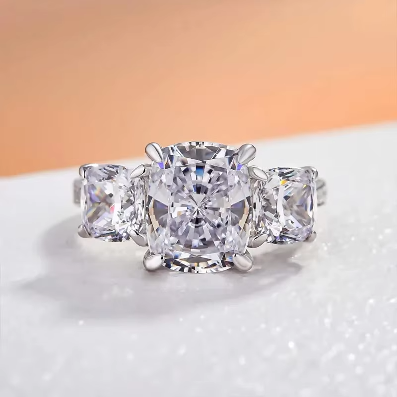 2024 geometric cubic zirconia crystal rings for women temperament bridal wedding accessories luxury female party jewelry