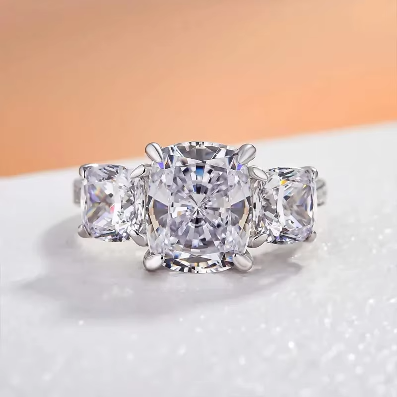 2024 Geometric Cubic Zirconia Crystal Rings for Women Temperament Bridal Wedding Accessories Luxury Female Party Jewelry