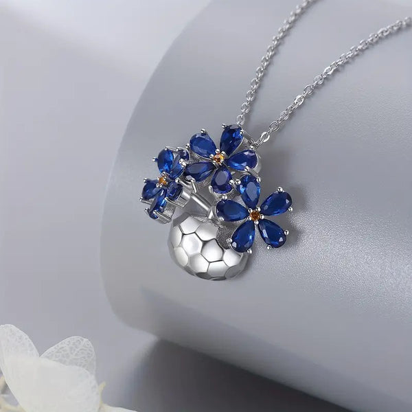 Forget Me Not 925 Sterling Silver Necklace For Women Dainty Flower Pendant Jewelry Safe Hypoallergenic Silver Jewelry Gift With Box For Birthday Anniversary