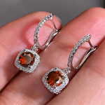 Load image into Gallery viewer, Huitan New Trendy Square Shape Drop Earrings Brilliant Bridal Engagement Wedding Jewelry Elegant Female Dangle Earring Nice Gift
