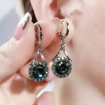 Load image into Gallery viewer, 1 Pair of Exquisite Elegant Drop Earrings - Drop &amp; Dangle - Shining Stone Inlaid, Match Daily Outfits, Evening Party Decor, Spring &amp; Summer Jewelry, Hypoallergenic, Nickel-Free,Perfect for Women
