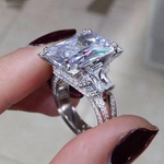 Load image into Gallery viewer, 2024 Gorgeous Big Square Crystal Cubic Zirconia Wedding Rings for Women High-quality Silver Plated Engagement Trendy Jewelry
