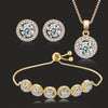 4pcs Earrings + Necklace + Bracelet Elegant Jewelry Set Plated Paved Shining Zirconia Silvery Or Make Your Call