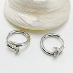 Load image into Gallery viewer, 925 Silver Plated Zircon Round Circle Hoop Earring for Women Minimalist Trendy Jewelry Shiny Accessories eh2031
