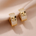 Load image into Gallery viewer, Zircon Butterfly Hoop Earrings for Women Girls Stainless Steel Gold Color Earrings Luxury Wedding Jewelry Party Gift
