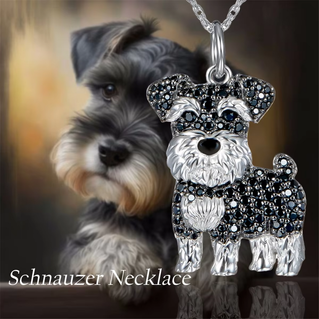 Exquisite and Cute Schnauzer Dog Pendant Necklace for Women Elegant Pet Puppy Jewelry Animal Accessories Dog Lovers Gift