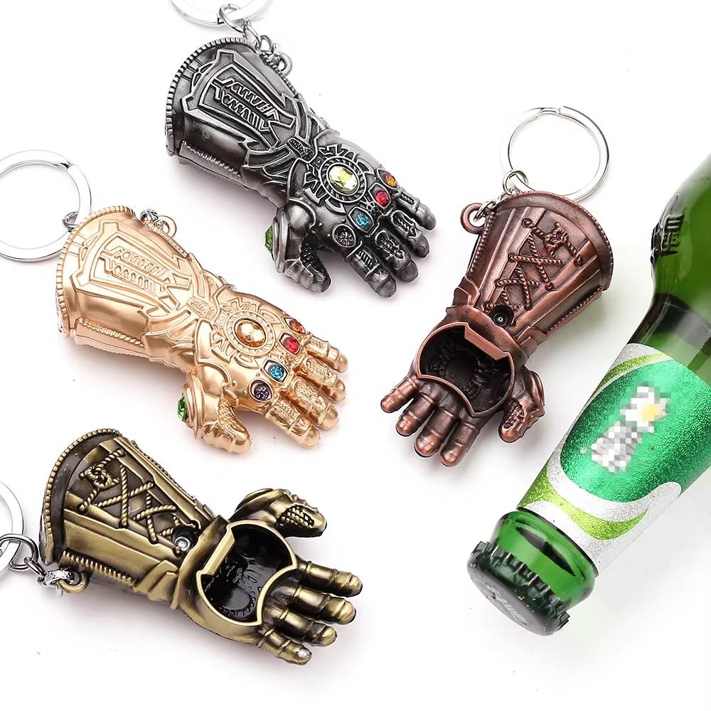 Marvel The Avengers Thanos Keychain for Men, Infinity Gauntlet, Creative Beer Bottle Opener, Pendant Gadgets