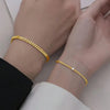 2 Pcs Set Of Simple Bracelet Stainless Steel Jewelry Embellished With Rhinestones Elegant Leisure Style For Women Stackable Hand Decor