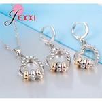 Load image into Gallery viewer, New Arrival 925 Sterling Silver Romantic Heart Necklace Earrings Jewelry Sets For Women Ladies Wedding Cubic Zirconia
