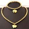 1 Necklace + 1 Bracelet Minimalist Style Jewelry Set Plated Cute Heat Design