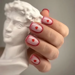 Load image into Gallery viewer, 24Pcs Glossy Almond-Shaped Full Cover French Nail Tips with Romantic Red Heart Design Press-On Nail for Women Valentine Nail Art
