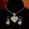 5pcs Women's Luxurious Heart-Shaped Jewelry Set, Golden Necklace, Earrings, Bracelet, And Ring With Sparkling Rhinestones