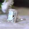 Radiant Rectangular Ring, Exaggerated and Luxurious Temperament, Internet Famous Fashionable Simple Index Finger Ring