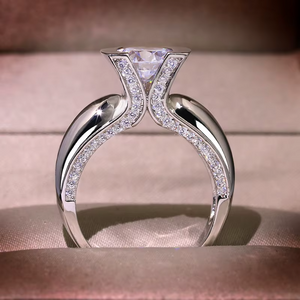 Vintage Love S925 Silver Rings for Women Big Zircon Color Wedding Band Crystal Engagement Fashion Statement Jewelry Wholesale