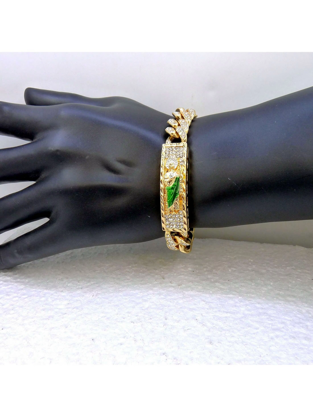 St. Jude Sparkling Rhinestone Hip Hop Bracelet for Everyday Wear Party and Gift Giving
