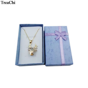 16Pcs/lot Colorful Paper Pendant Jewelry Package Box Silk Ribbon Ring Earring Necklace Jewelry Organizer Holder Box 5*8*2.5cm