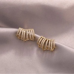 Load image into Gallery viewer, New Design Irregular U-shaped Gold Color Earrings for Women Korean Luxury Crystal Earring Girl Wedding Party Jewelry Accessories
