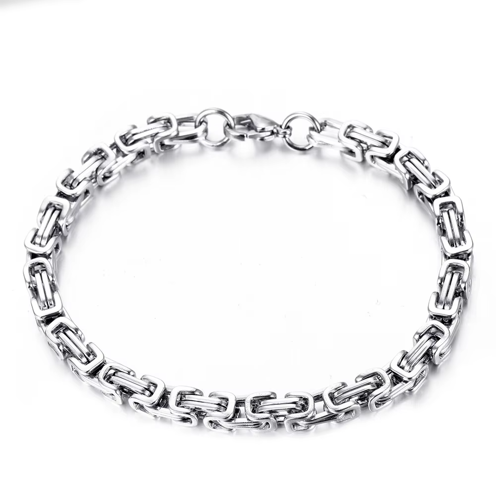 Newest 316L Stainless Steel Bracelet Men Women Wholelsale Wristband 4mm Gold Color Male Hand Chain Link Bracelet Hip Hop Jewelry