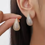 Load image into Gallery viewer, UILZ Bride Earrings For Women Wedding Accessories Rhinestone Gold Silver Summer forWomen Earrings Geometry Jewelry
