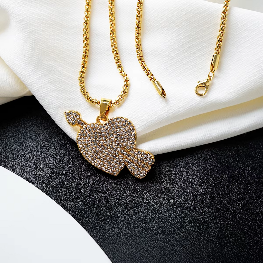 Miami Multiple Design Rhinestone Alloy Pendant Necklace Men Hip Hop Chain Jewelry