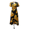 Resort Style Ladies Sunflower Print Ruffle Dress