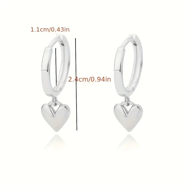 Fashionable 18K Gold Plated Stainless Steel Heart Earrings for Men - Hypoallergenic Steel Needles & Minimalist Style