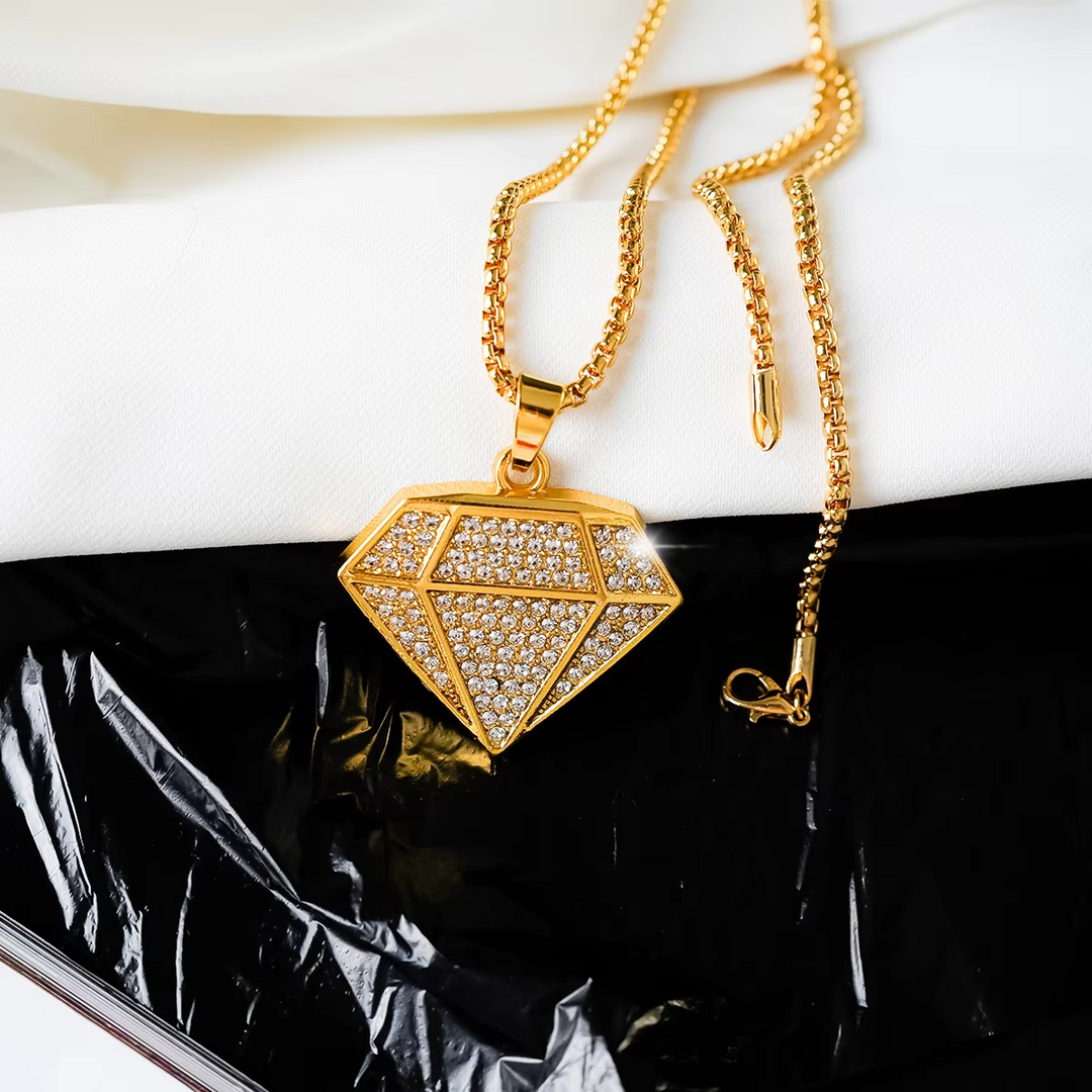 Miami Multiple Design Rhinestone Alloy Pendant Necklace Men Hip Hop Chain Jewelry