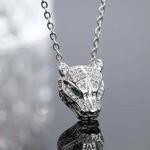 Load image into Gallery viewer, 1Pc Copper Inlaid Zircon Leopard Head Pendant Necklace For Women Sexy Animal Clavicle Necklace Jewelry
