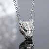 1Pc Copper Inlaid Zircon Leopard Head Pendant Necklace For Women Sexy Animal Clavicle Necklace Jewelry