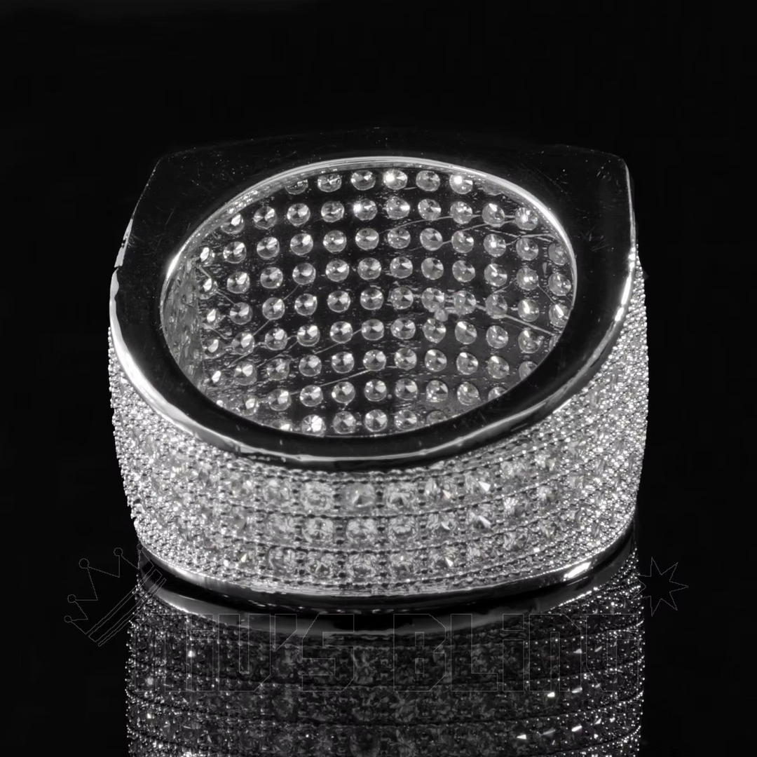Business Men's Fashion Shining Luxury White Zircon Ring Wedding Engagement Party Jewelry Gift