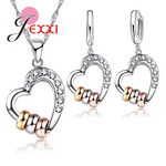 Load image into Gallery viewer, New Arrival 925 Sterling Silver Romantic Heart Necklace Earrings Jewelry Sets For Women Ladies Wedding Cubic Zirconia
