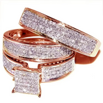 Load image into Gallery viewer, 3 pcs/set Fashion Colorful Zircon Inlaid Hollow Metal Ring For Women Accessories Jewelry Party Wedding Gift
