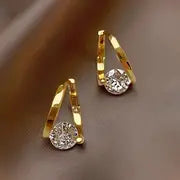 Elegant Cubic Zirconia Stud Earrings for Women - Chic Korean-Inspired Design, Perfect for Everyday & Party Wear