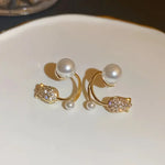 Load image into Gallery viewer, Fashion Tulip Stud Earrings with Synthetic Crystal &amp; Imitation Pearl for Women, Sophisticated Elegant Charm, Trendy Unique Style Ear Jewelry, Alloy Ear Needle, No Precious Metal Plating
