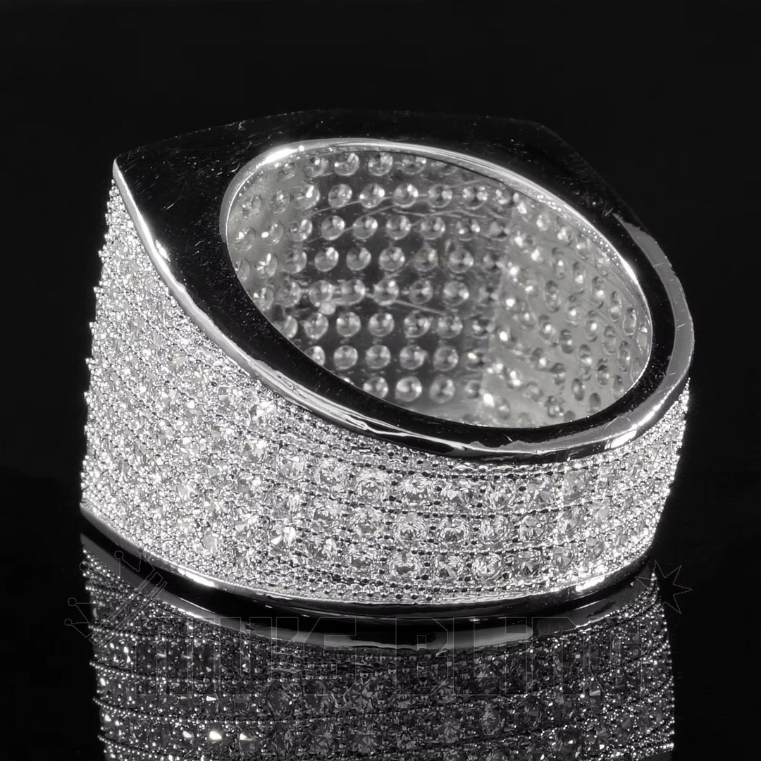 Business Men's Fashion Shining Luxury White Zircon Ring Wedding Engagement Party Jewelry Gift