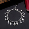 5 Sterling Silver Fashion 13pcs Pendant Chain Charm Bracelet for Women for Teen Girls Lady Gift Women Fine Jewelry