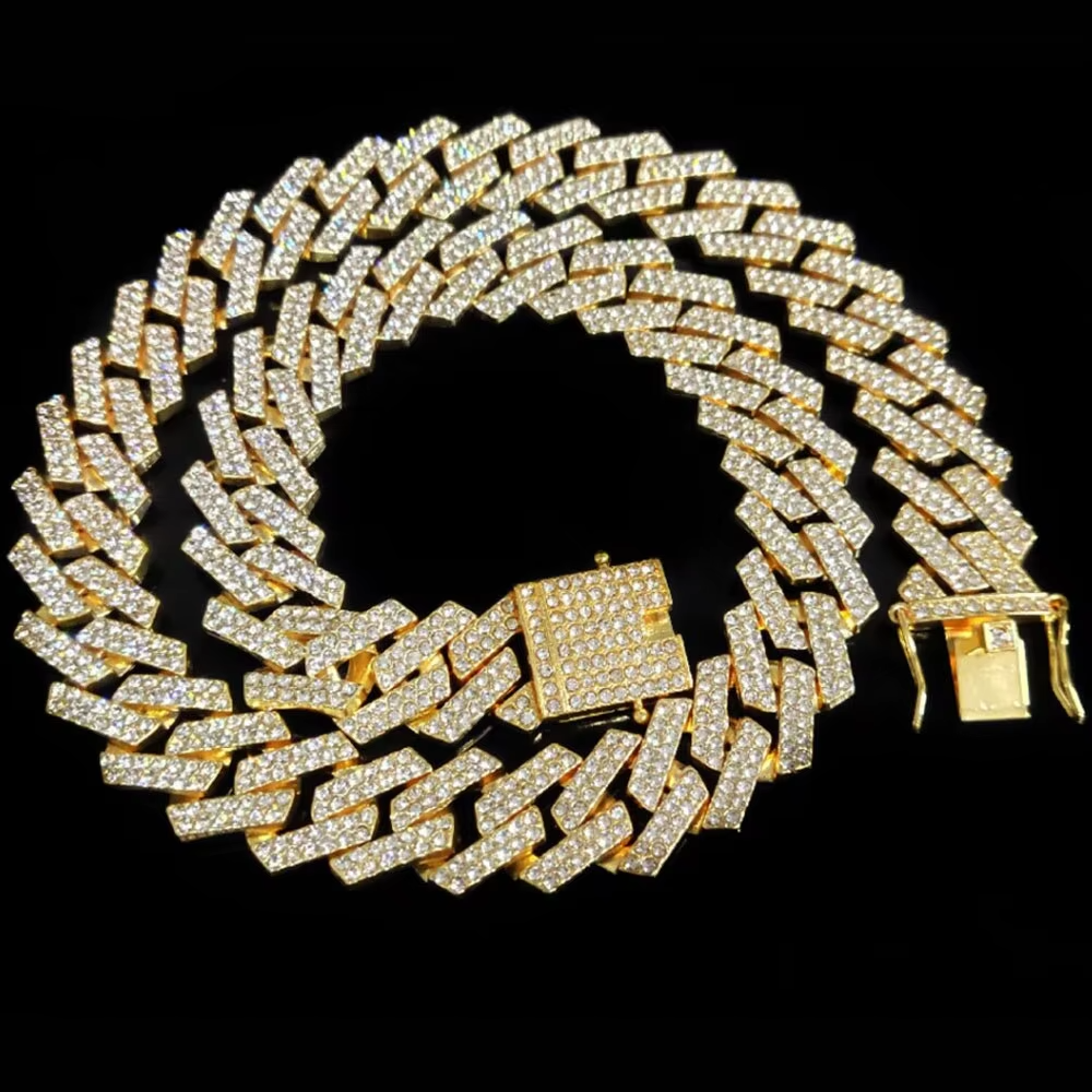 20MM Wide Miami Cuban Chain Necklace Bracelet For Women Men's Jewelry Choker Link Hip Hop Bling Gold Silver Color Trendy Gift