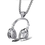 Load image into Gallery viewer, 2023 TikTok new fashion ins hip hop rock music headphones Pendant titanium steel couple necklace men
