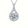 Inlaid 123ct Moissanite Pendant Necklace Adjustable 925 Silver Neck Chain With Gift Box