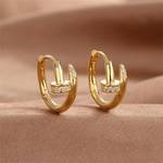 Load image into Gallery viewer, 925 Silver Plated Zircon Round Circle Hoop Earring for Women Minimalist Trendy Jewelry Shiny Accessories eh2031
