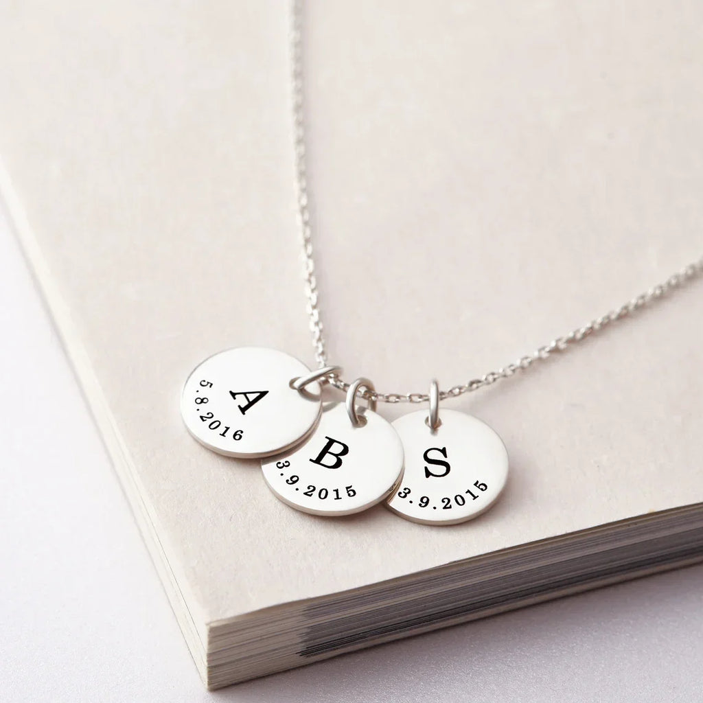 Personalized  Children's Initials Necklace Silver Mom Necklace Kids Initials Necklace For Mom   Jewelry Mothers Day Gift