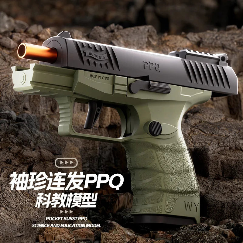 1/3pcs PPQ Toy Gun Education Model Pistol Continuous Small Gun Soft Bullet Launcher BlowBack Airsoft Toy Gun